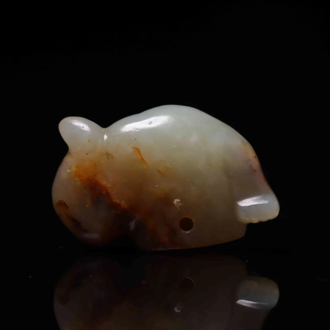 547明代和田玉玉龙花件1665