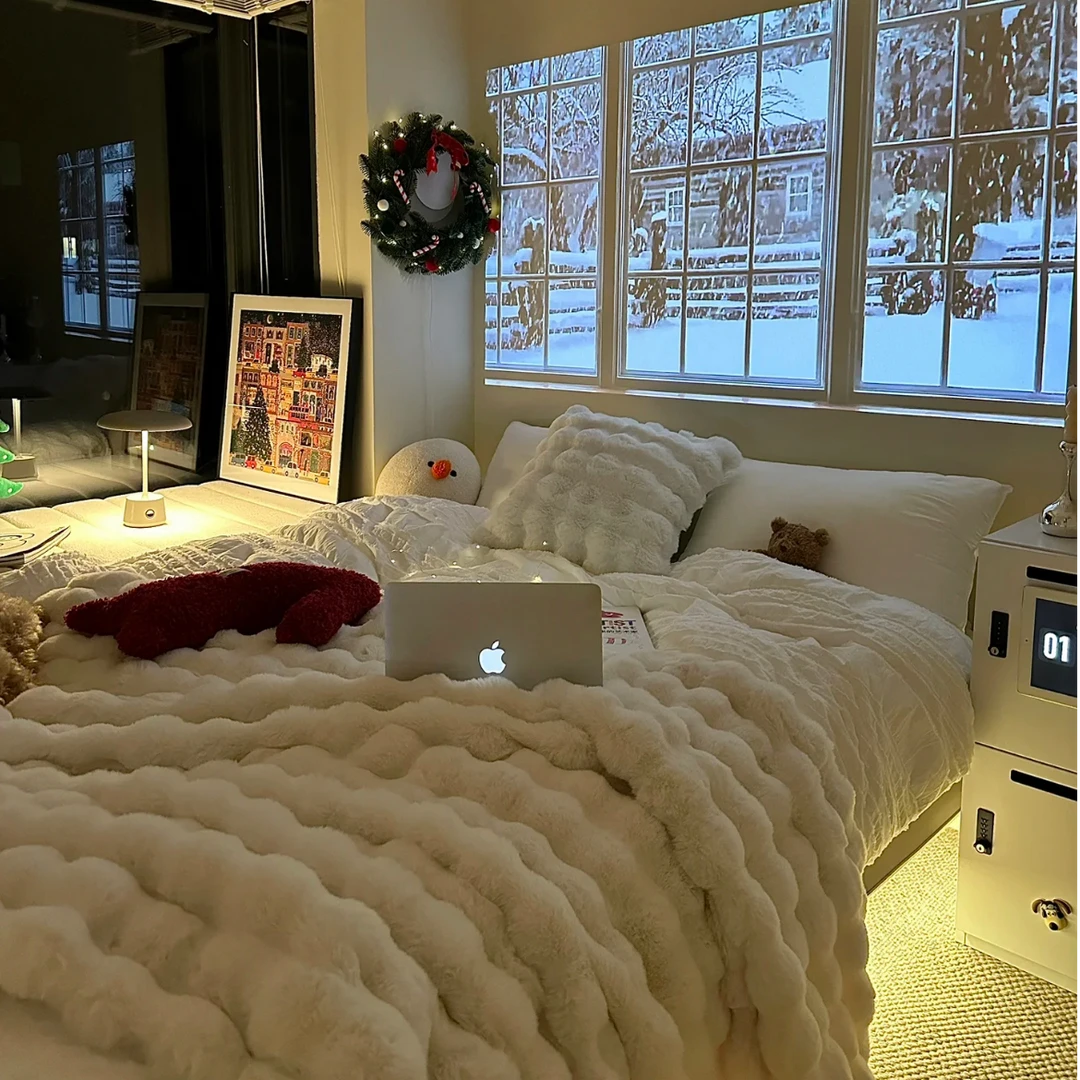 丹麦设计师定制款轻奢保暖绒毯托斯卡纳加厚柔软午睡毯沙发毯