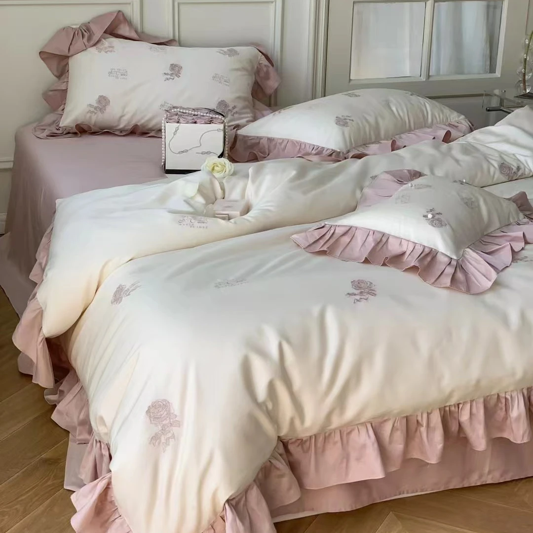 2025【莫奈花园】100S全棉轻奢高档四件套精密刺绣大宽边工艺亲肤感