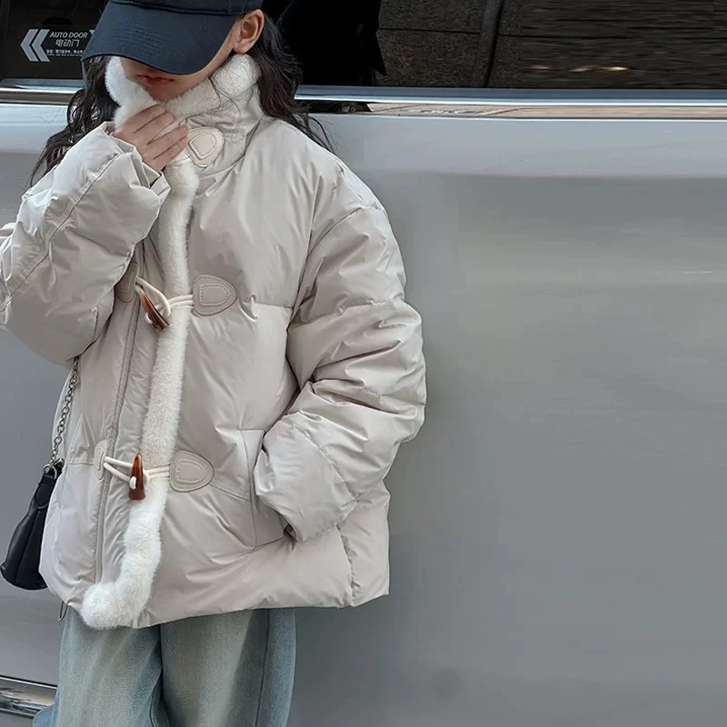 女童棉服棉袄2025冬季新款中大童加厚新中式公主风牛角扣外套潮款