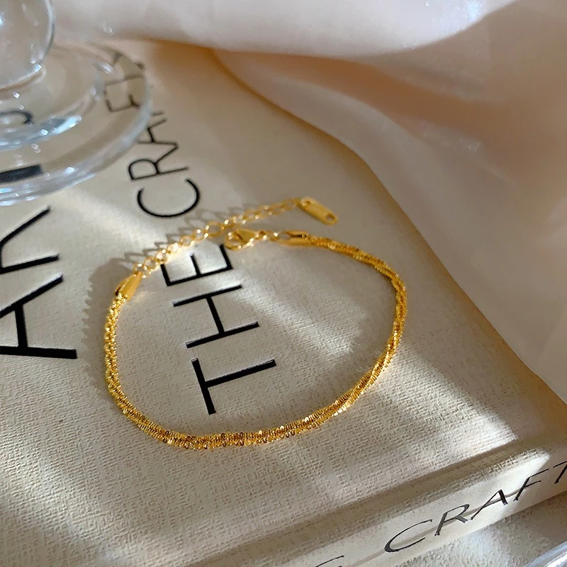 钛钢手链 简简单单 波光粼粼手链女轻奢小众设计感钛钢精致手镯潮