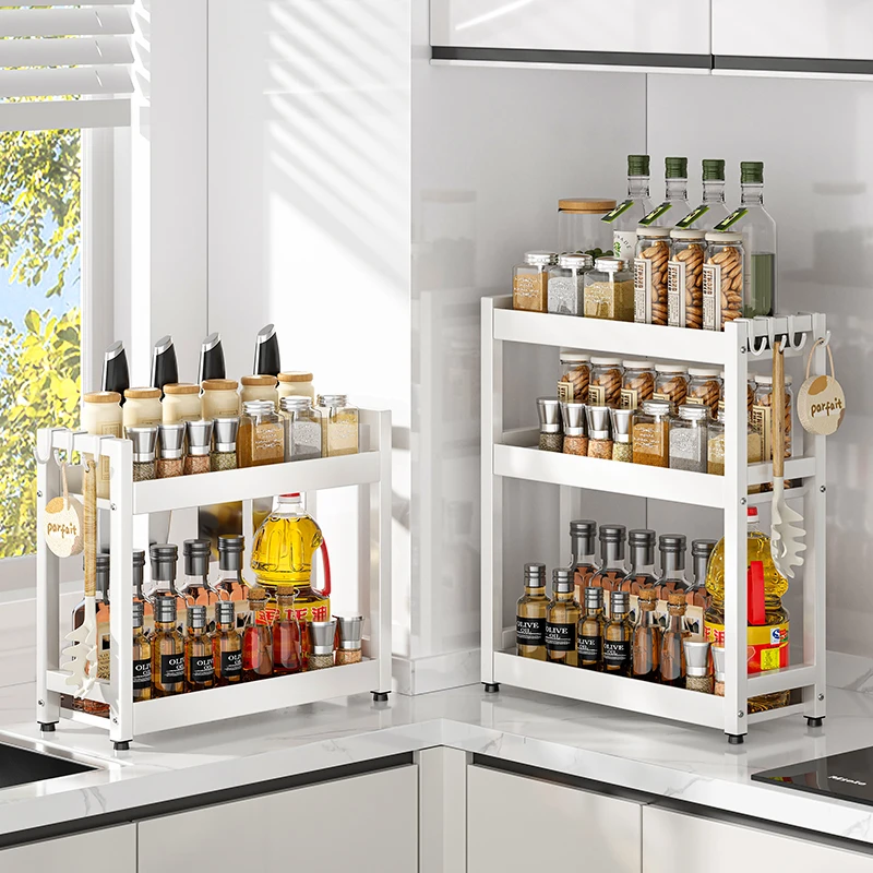 调料置物架窄款厨房调料架子台面小型油盐酱醋调味料品收纳架灶台