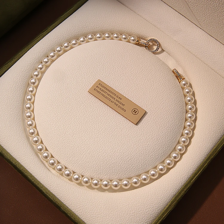 卡柒 非金属项链 叠戴施家珠珠项链轻奢妈妈气质经典百搭锁骨链女