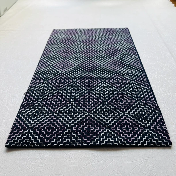 纯手工茶席成品深蓝亚麻面料有夹布一共五层