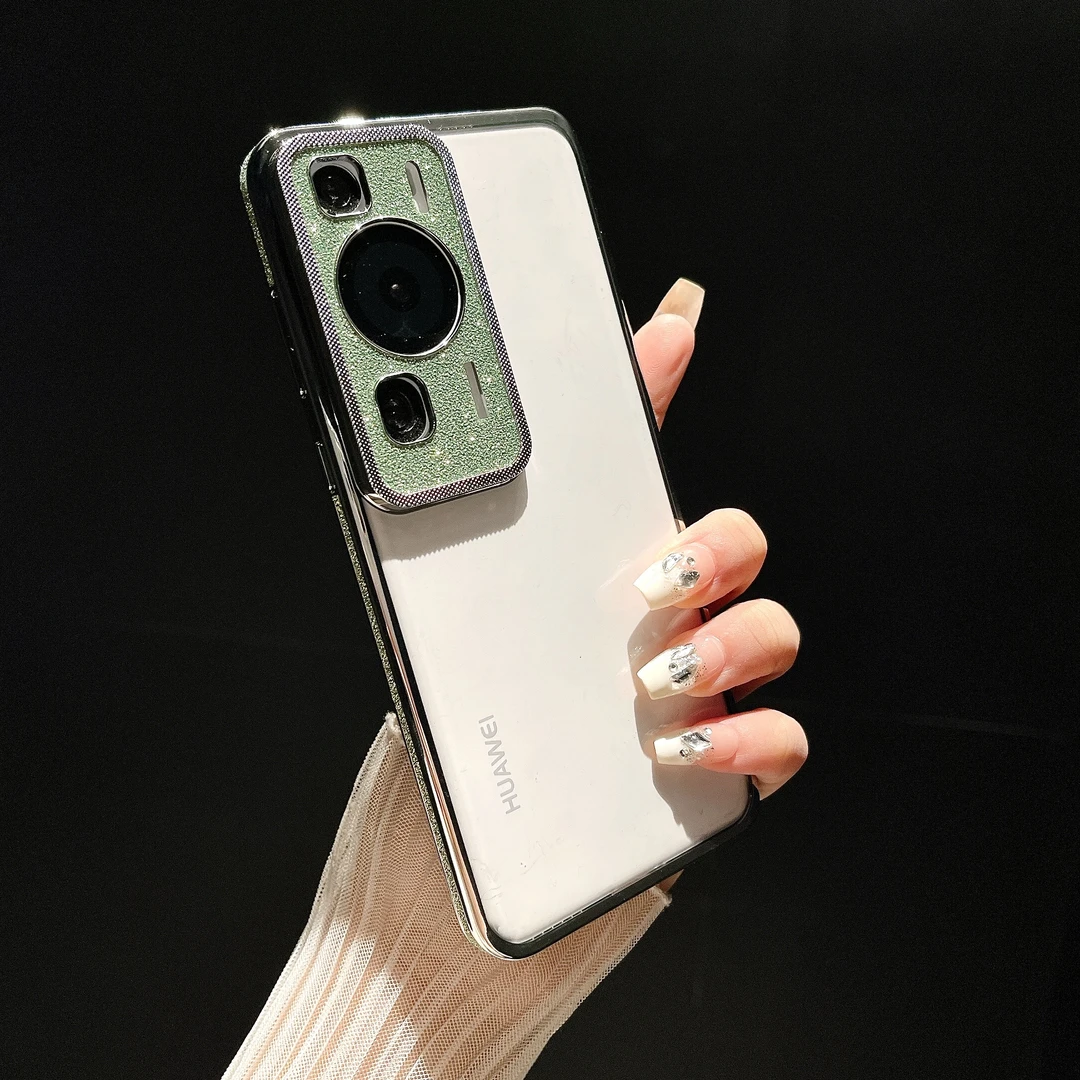 适用于华为p60全包高级感手机壳闪粉高颜值ins风高透简约精孔创意