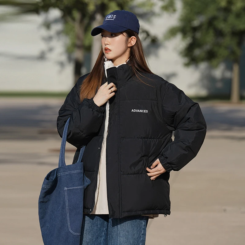 冬季女外套宽松保暖韩版时尚学生短款加绒加厚棉袄网红爆款棉衣