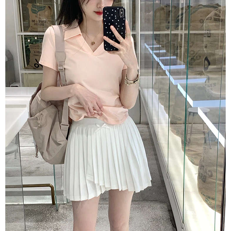 Zzhen【华尔兹少女】不规则百褶裙简约显瘦百搭半裙DTZ376