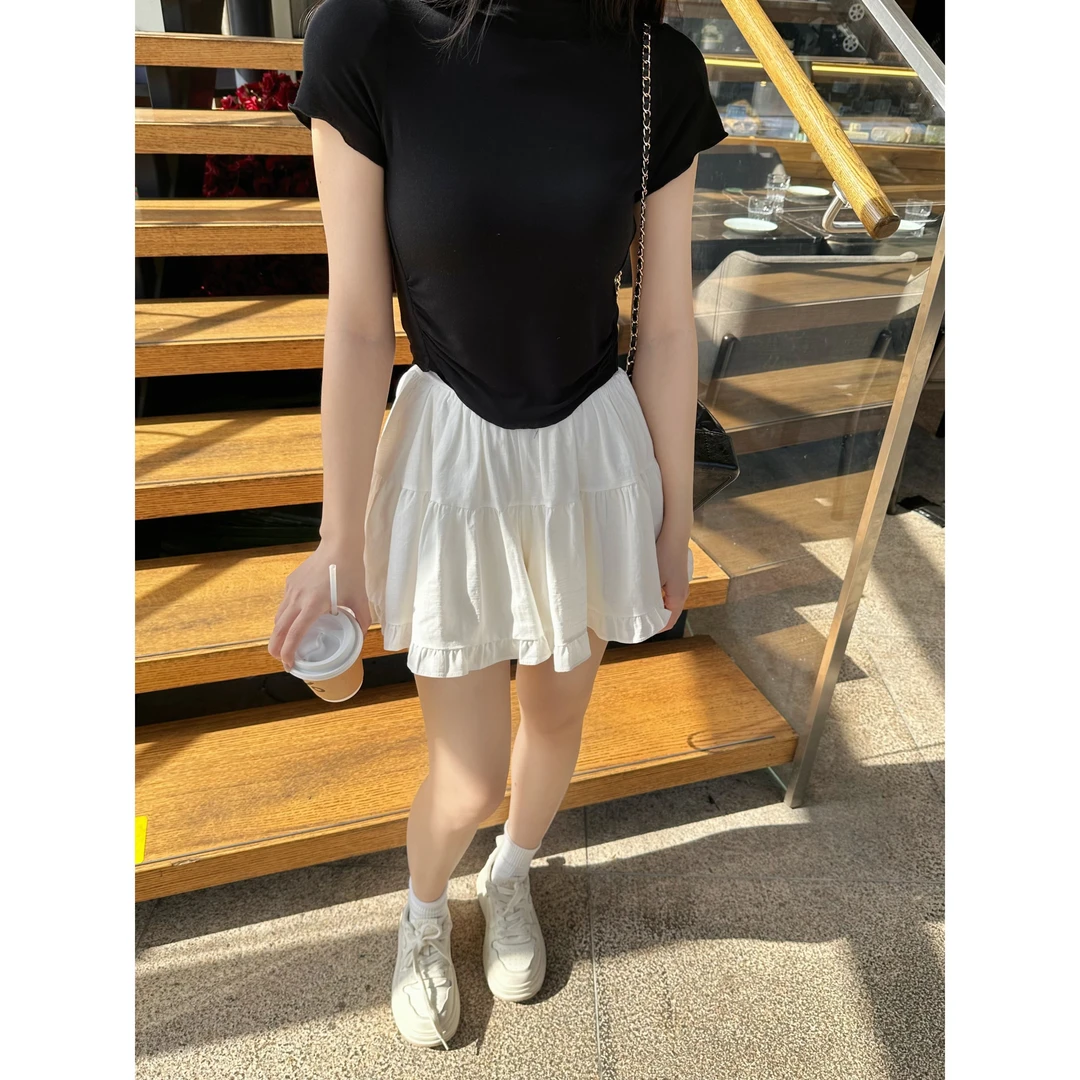 Zzhen【夏日芭蕾】甜美减龄百搭半身裤裙高腰显瘦a字裤裙女 DQZ302！