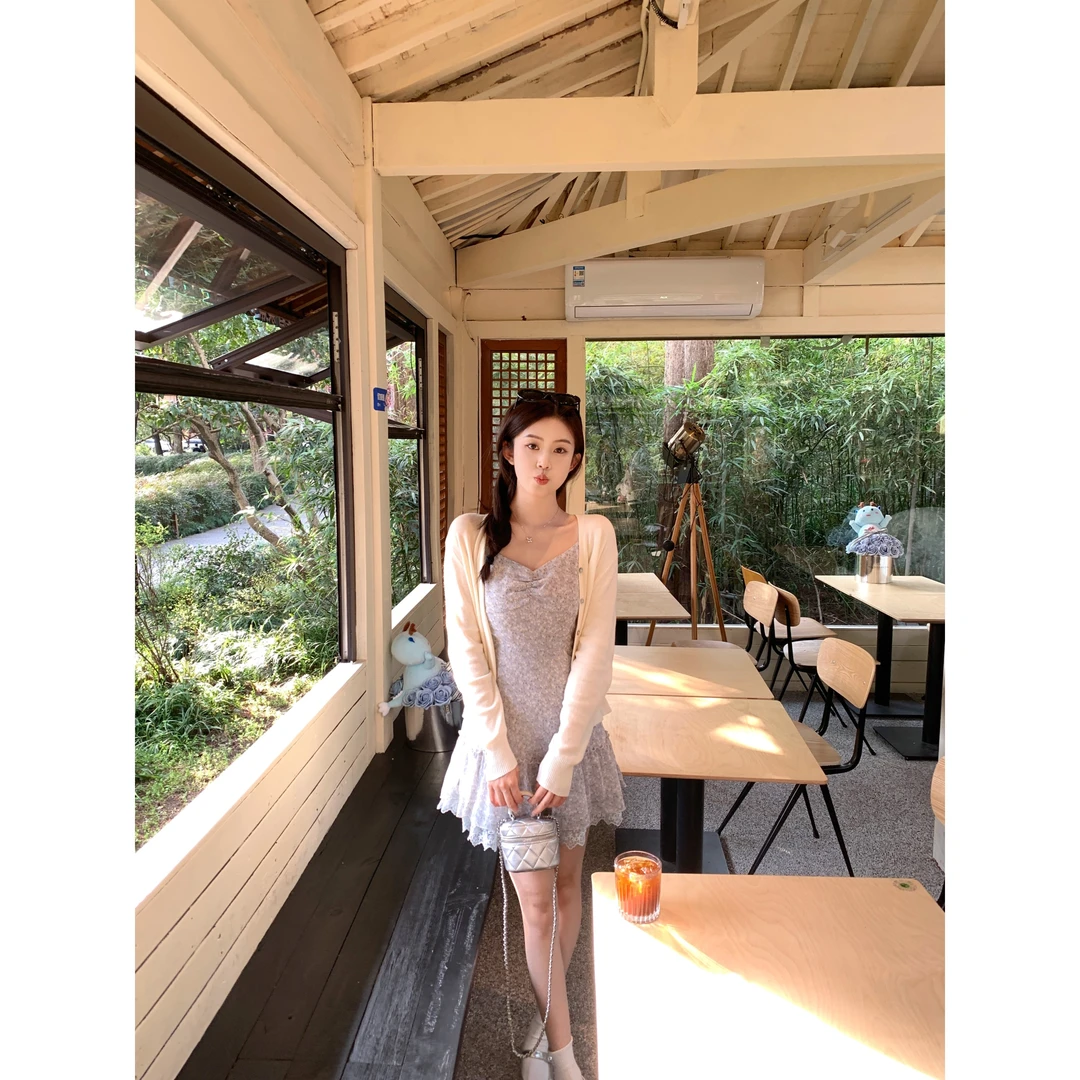 Zzhen【莫奈花园】碎花吊带裙收腰显瘦小清新裙子STX0122-DLYQ868！