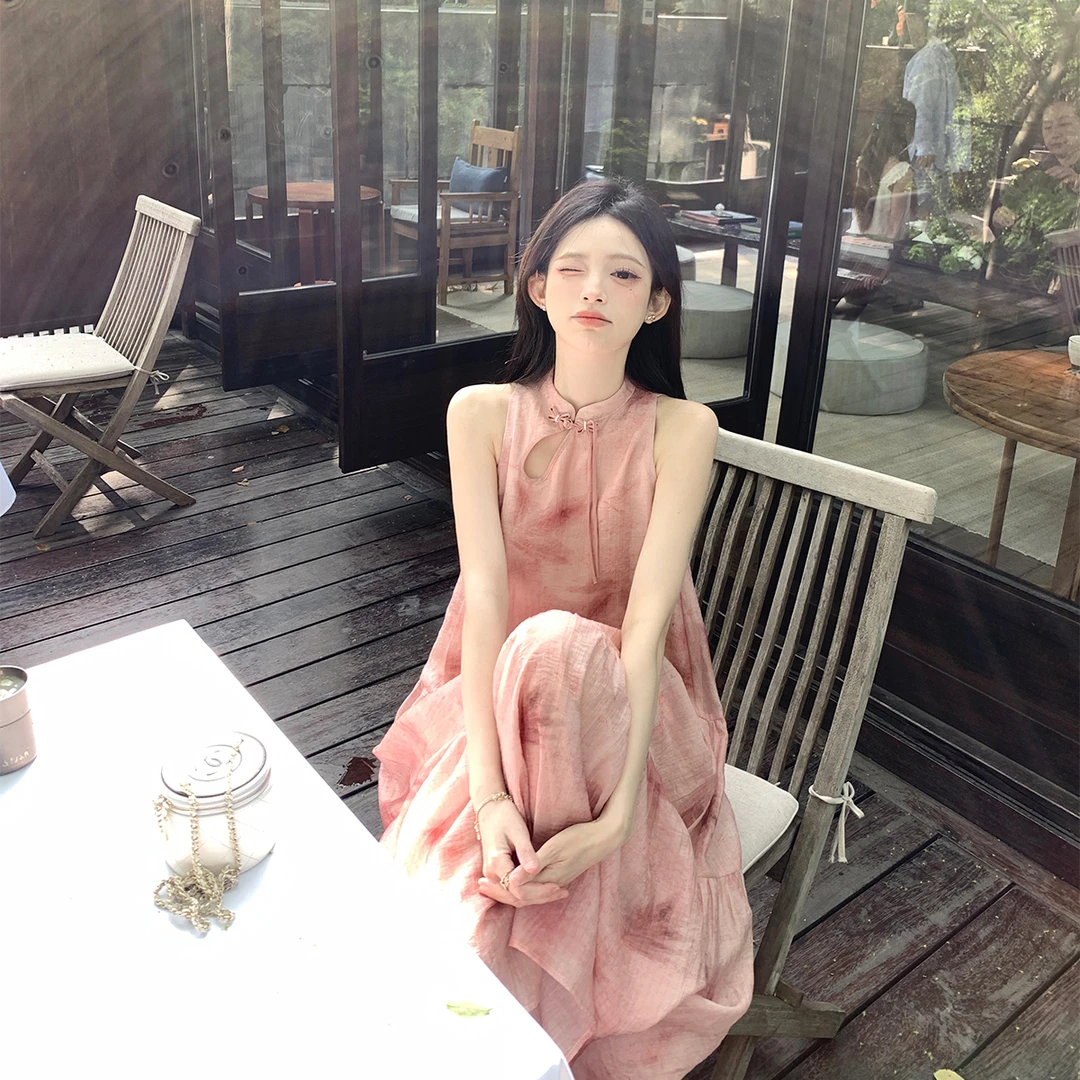 Zzhen【罗马花园】温柔气质新中式盘扣连衣裙BCX0301-DLYQ874！