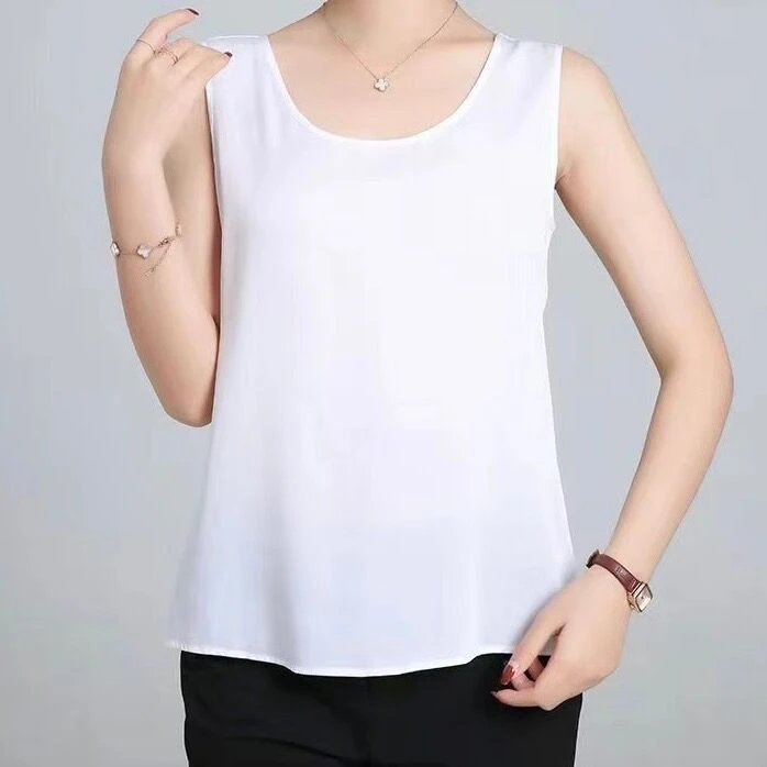 桑蚕丝弹力段打底上衣背心内搭无袖夏季百搭女士吊带纯色无痕显瘦
