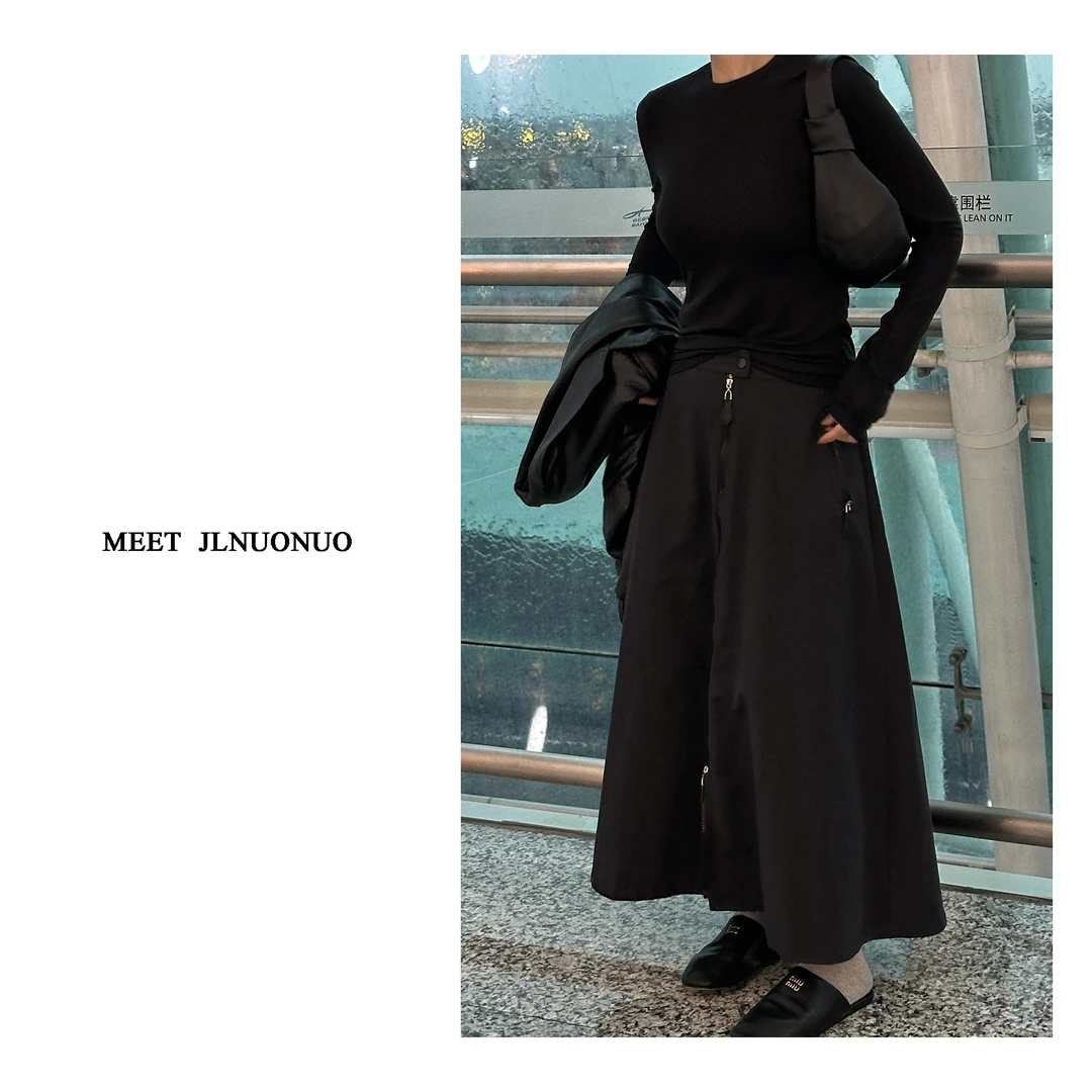 JDL  个性【密码】潮感拉链伞裙