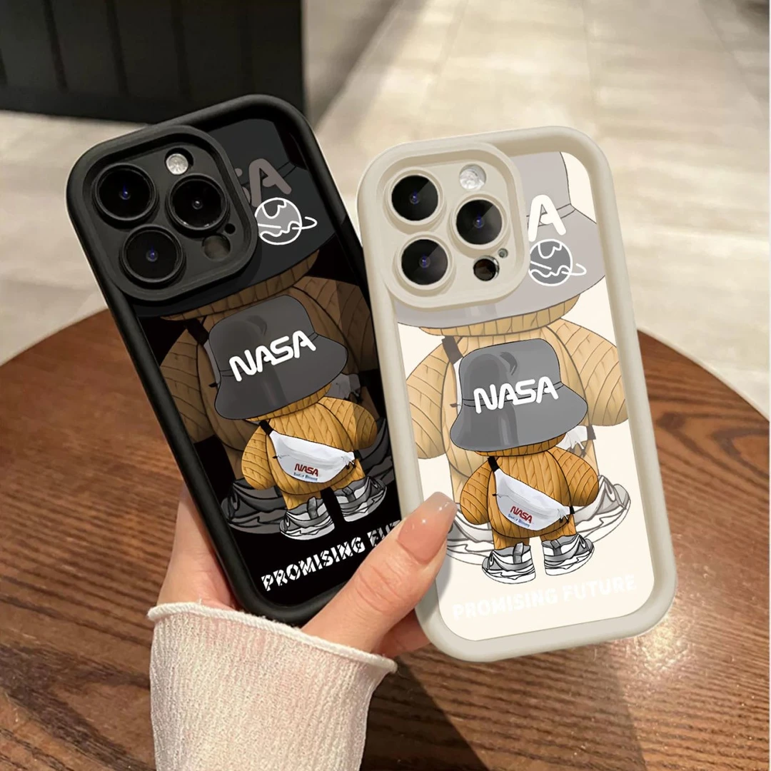 黑帽熊适用iPhone14promax/15手机壳13女12华为/小米/oppo/vivo