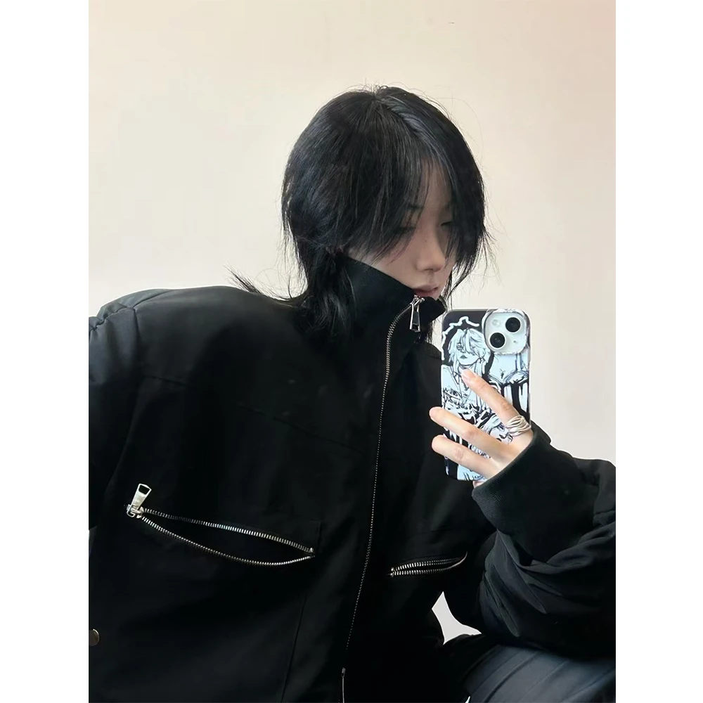 美式飞行员棉服外套男冬季cleanfit短款工装夹克外套立领加厚棉衣