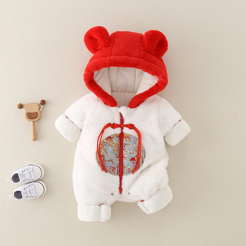 婴幼儿衣服冬季超萌可爱连体衣加厚保暖爬服男女宝宝冬装毛毛衣