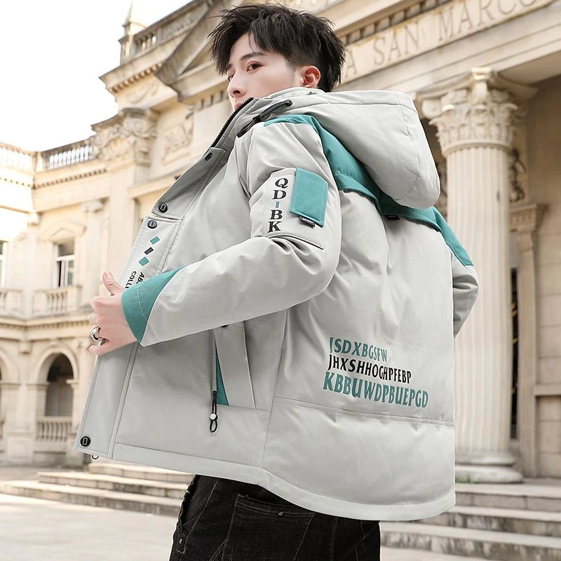 雅鹿羽绒服男新款连帽青少年初中高中生冬季学生工装加厚保暖男士