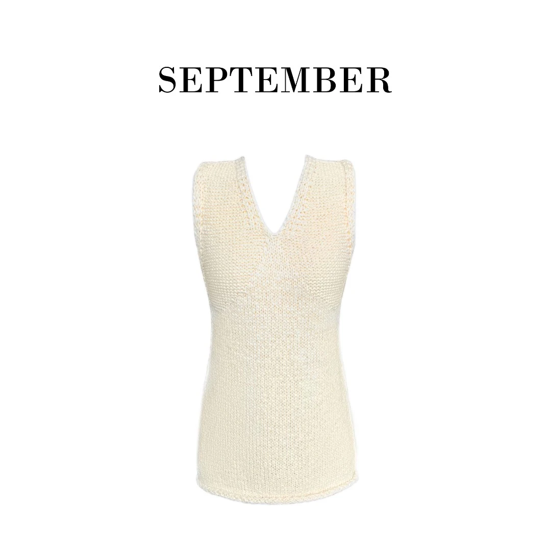 2024春夏SEP.挂脖无袖针织背心(可前后交叉）3265#