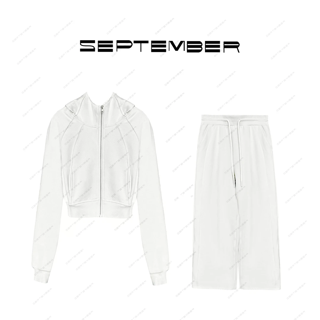 秋冬新款断码捡漏.【时尚套装】立体剪裁连帽卫衣套装3916