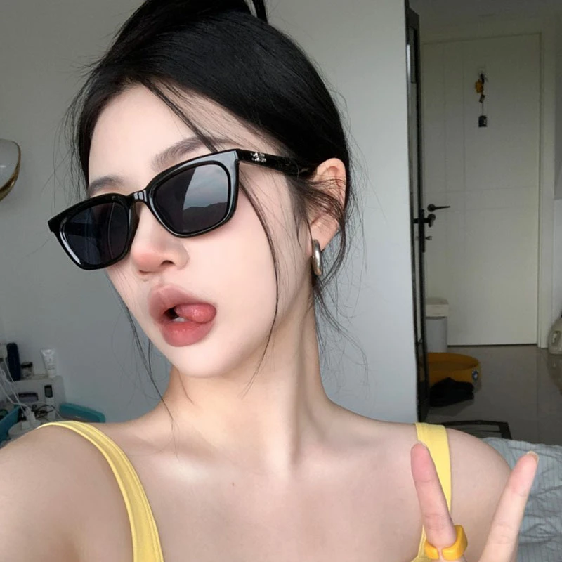 2025新款欧美复古小框猫眼gm墨镜女方圆脸太阳眼镜高级感网红韩版