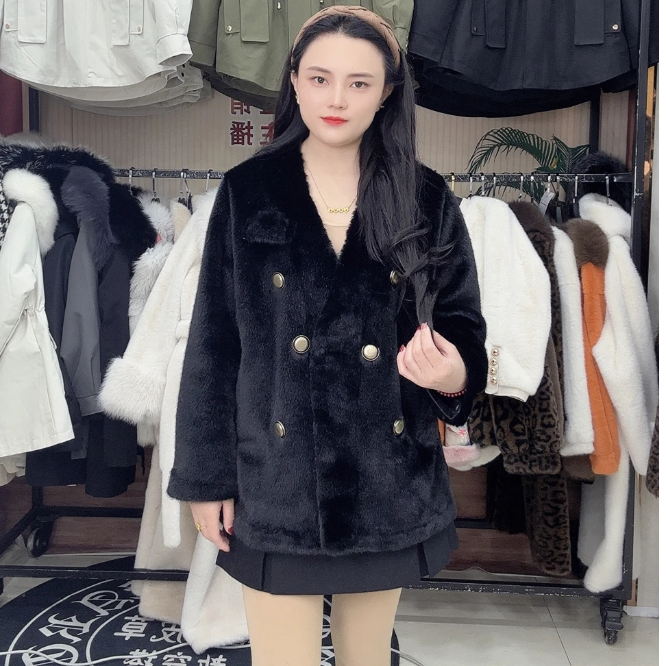 2024秋冬新款女士网红设计师时尚名媛气质百搭休闲短款毛毛外套