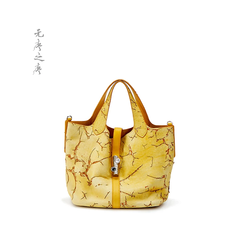 时尚百搭轻奢小众欧美潮流肩包休闲百搭牛皮女士菜篮子包3Q221017