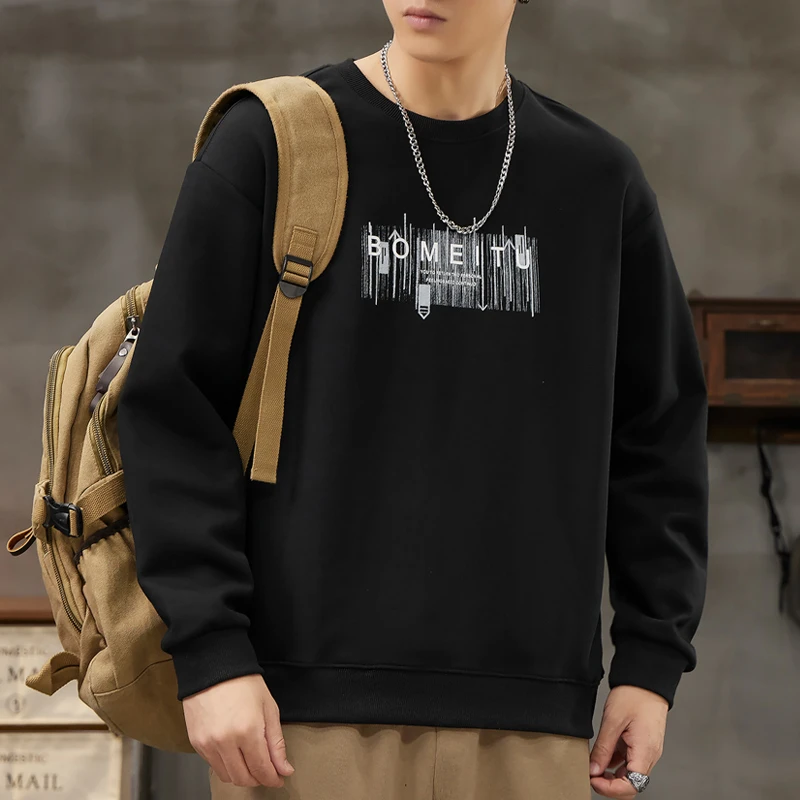 帛卡琪2023年秋冬新款时尚高街休闲ins百搭套头卫衣男女同款上衣