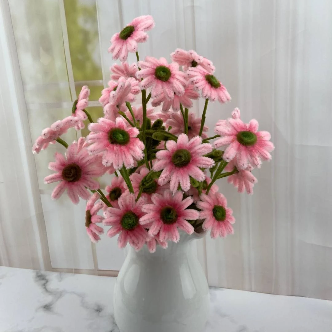 呦呦虎适用可选手工扭扭棒diy小雏菊材料包毛绒条毛根毛棒