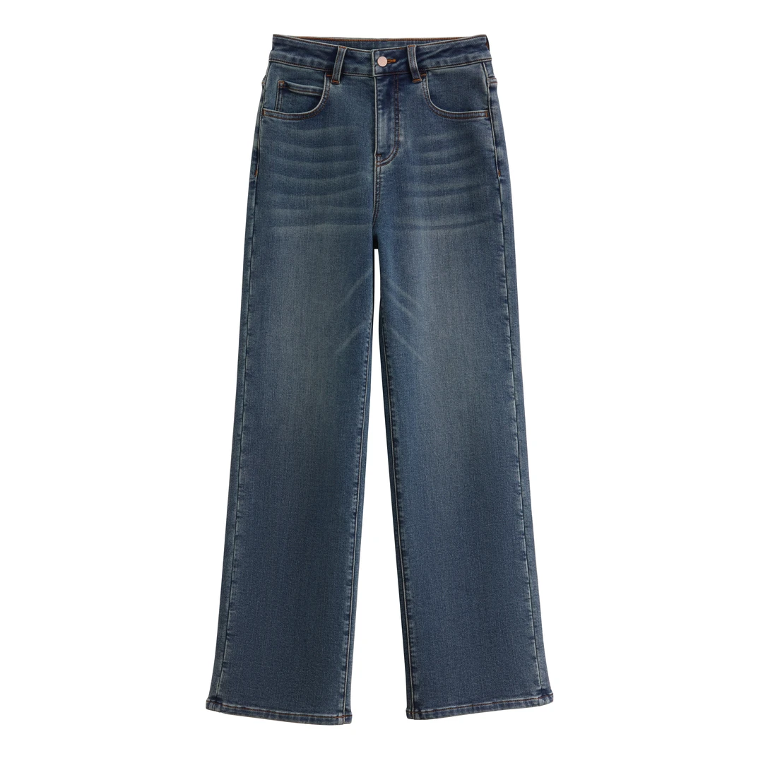 【鸢岘】复古蓝秘鲁羊驼毛直筒法棍牛仔裤 YX0420625