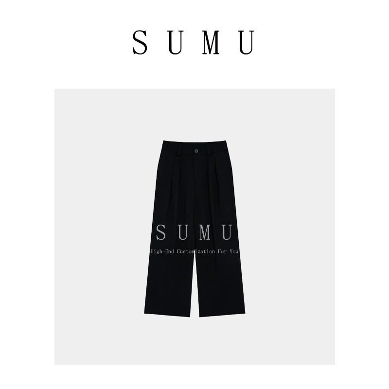 宿慕SUMU 女士西装九分裤 6-11 夏季2024新款时尚百搭直筒裤1101