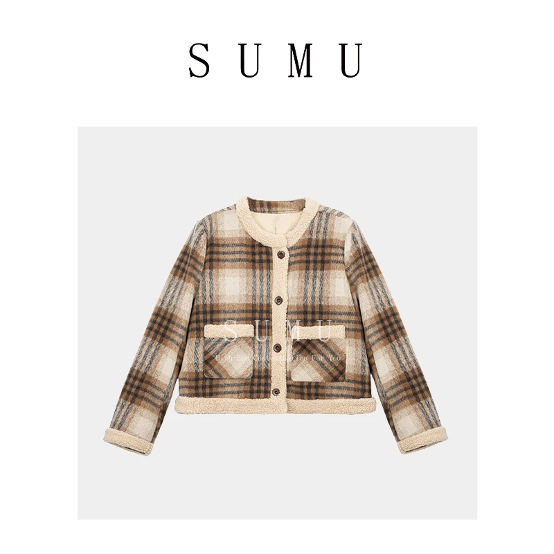 宿慕SUMU 女款鹅绒小香风外套  冬季新款保暖外套7097