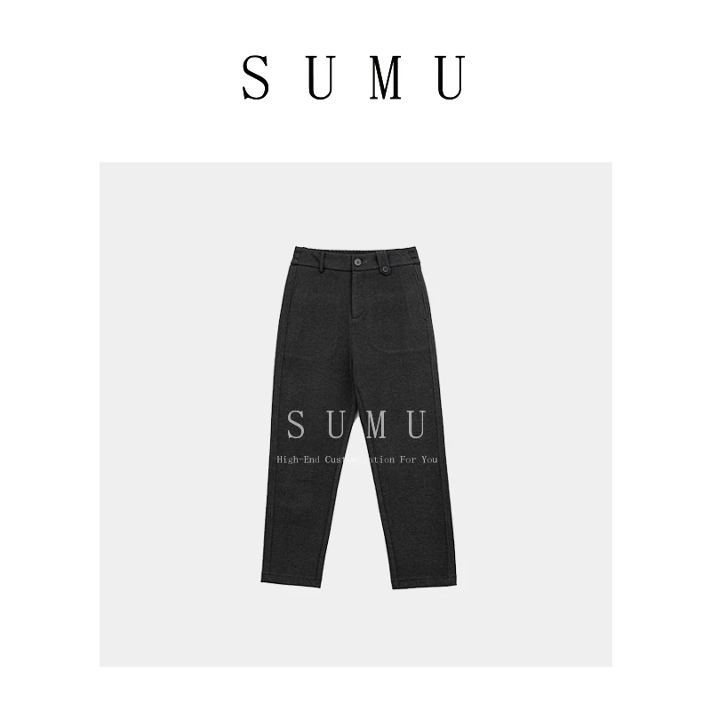 宿慕女士镰刀裤休闲裤冬季新款百搭时尚纯色洋气显瘦潮流裤781