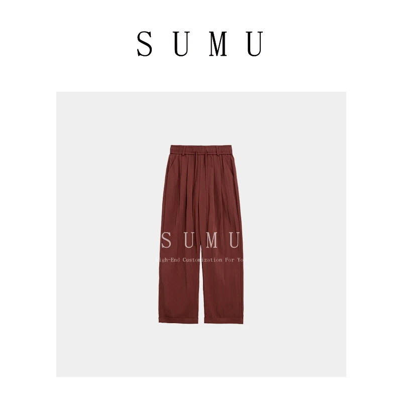 宿慕女装法棍阔腿裤春夏新款百搭宽松显瘦直筒裤休闲裤1000