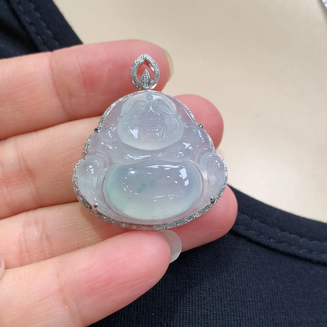 【闪购商品】翡翠颈饰18K金镶嵌佛公
