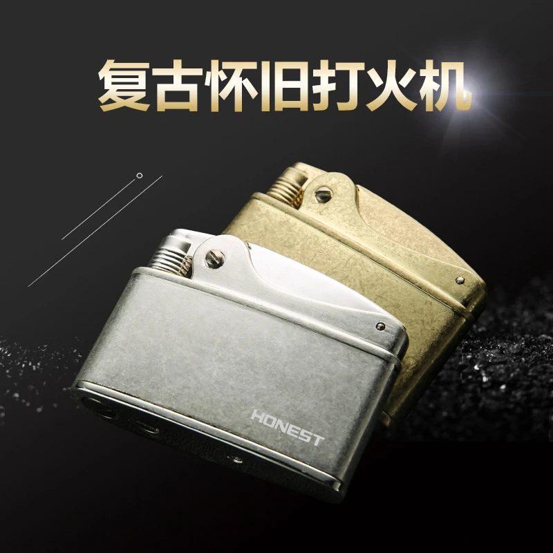 正品HONEST百诚海鹰老式煤油打火机复古创意磕头机