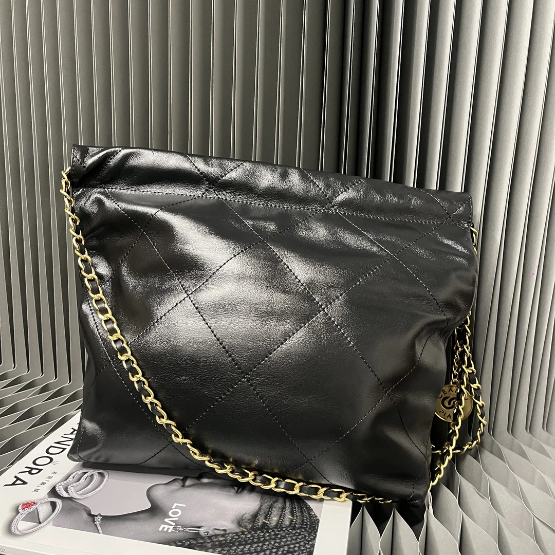 时尚百搭【118】黑色真皮女士单肩手提包菱格女包