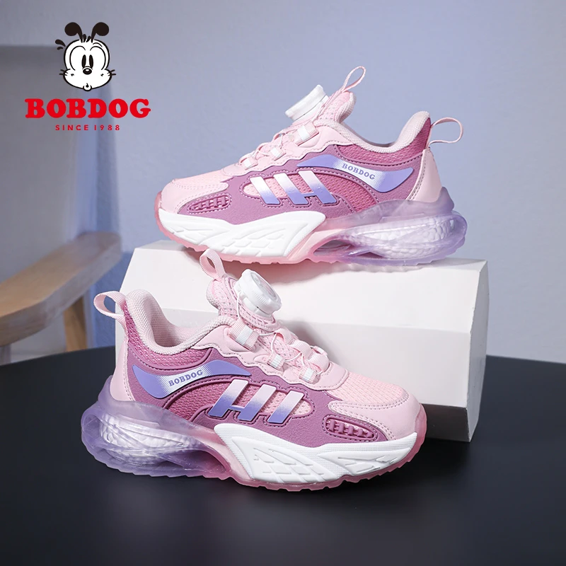 巴布豆正品童鞋女2024新款秋季女童鞋子旋转纽扣中大童学生运动鞋