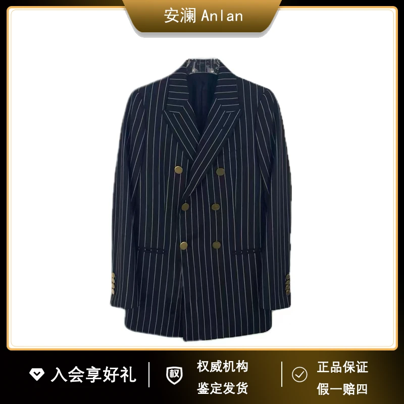 Celine/思琳黑色条纹羊毛西装 36码