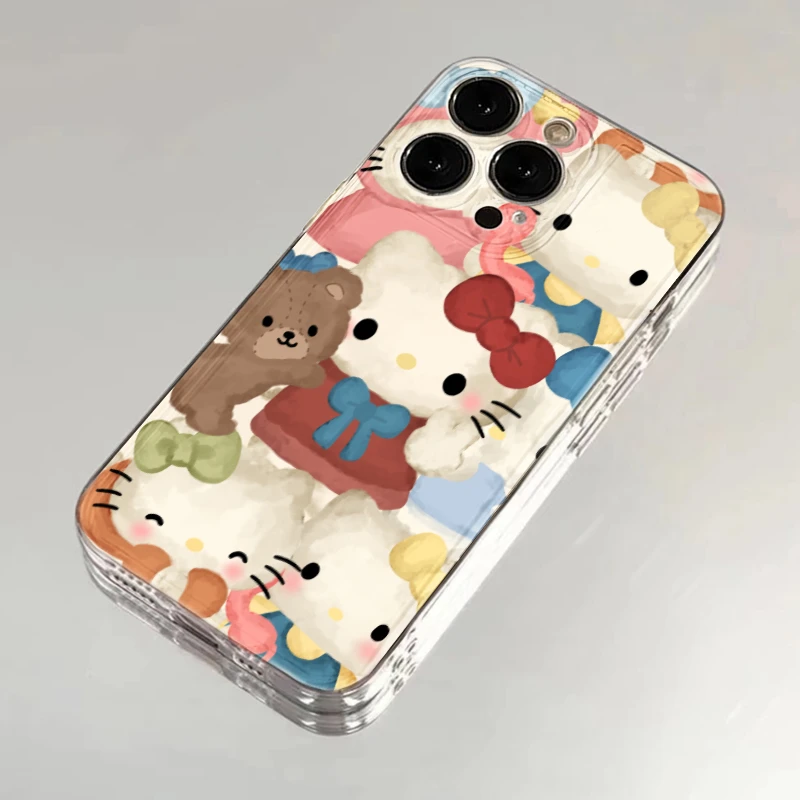 复古可爱卡通KT猫适用苹果15手机壳iphone13/14promax防摔12/11软