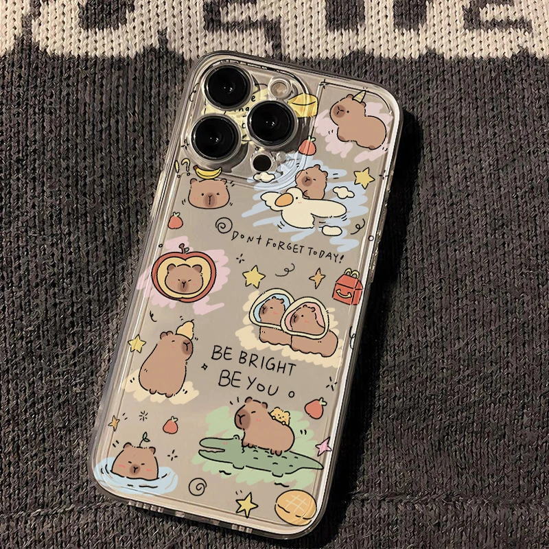 可爱水豚合集苹果小米oppovivo华为适用iPhone13/14/15手机壳11软