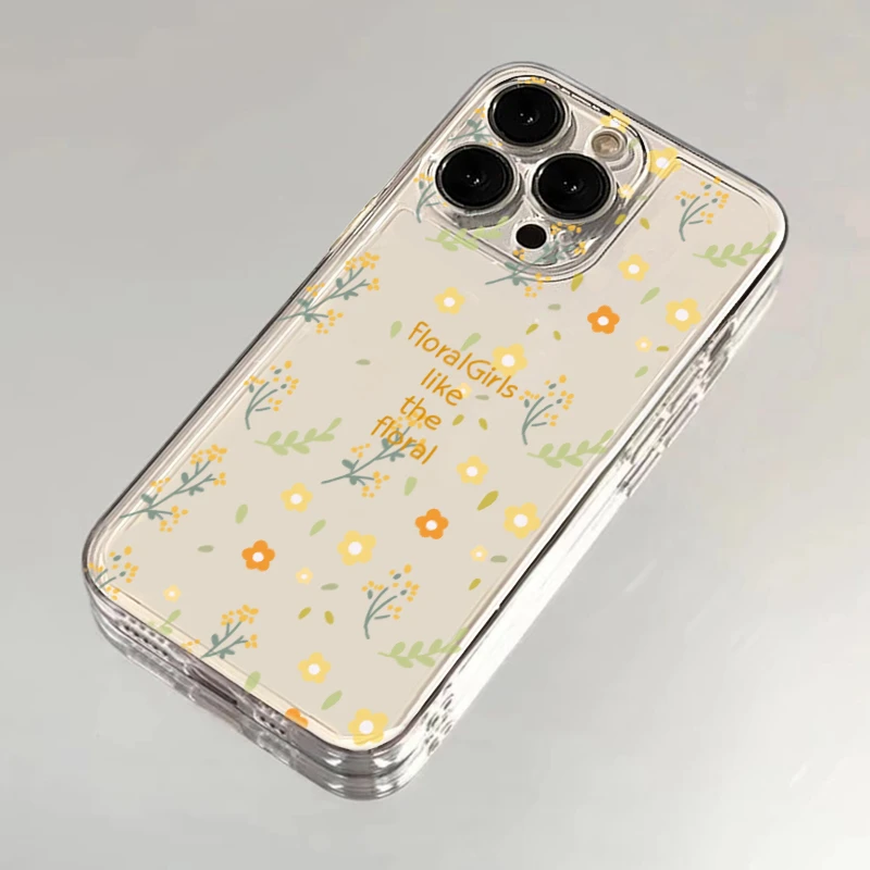 小清新碎花适用苹果vivo小米oppo华为iPhone15promax手机壳太空壳