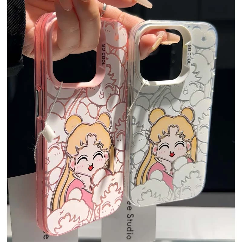 适用苹果15简约iPhone14手机壳13p华为镂空nova金属美少女mate60
