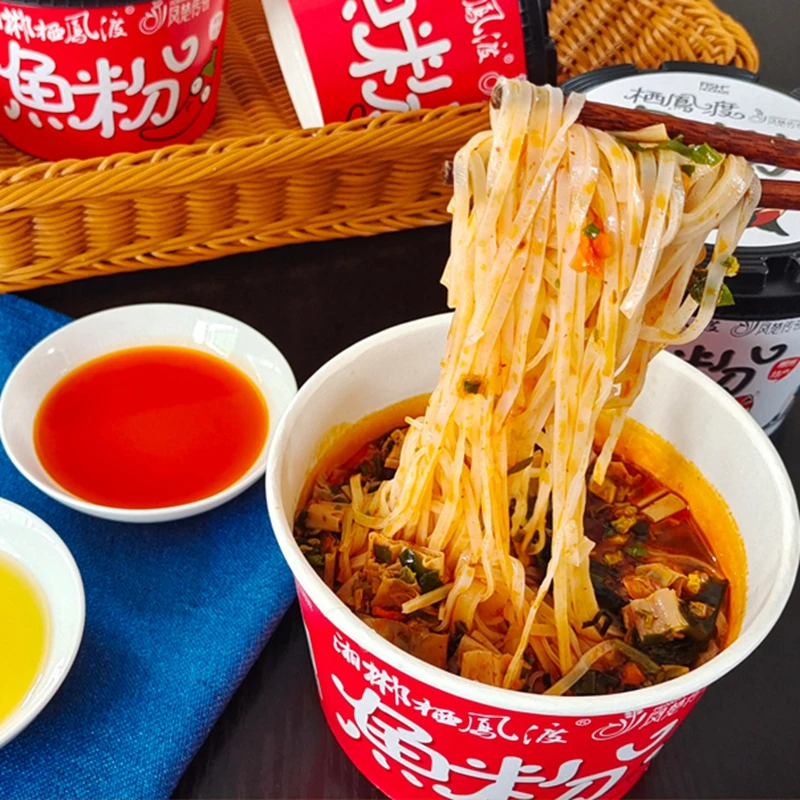 郴州栖凤渡鱼粉6桶整箱方便米线速食干切宽米粉湖南特产礼盒包邮