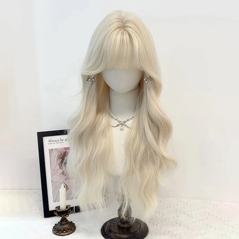 水舞沙假发白金色女长发全头套式万用二次元lolita长直发仿真发