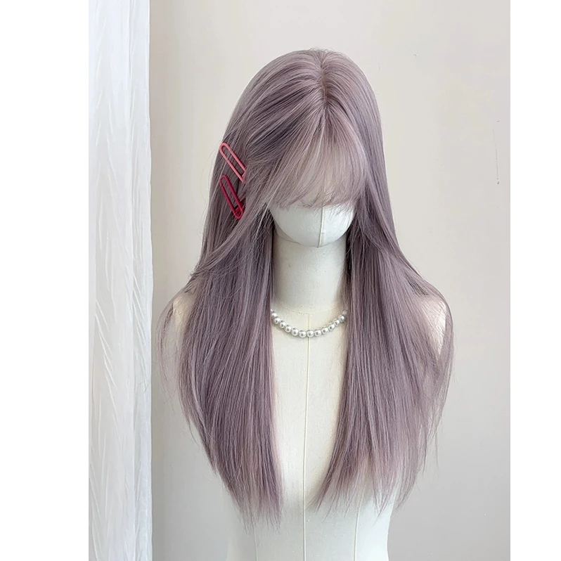 水舞沙假发【梦幻灰紫】女时尚修颜cos假发套自然仿真全头套