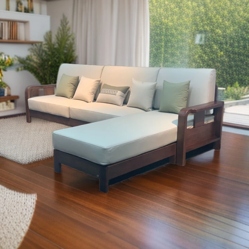 新中式南美胡桃木沙发-直排转角实木沙发茶几电视柜-05