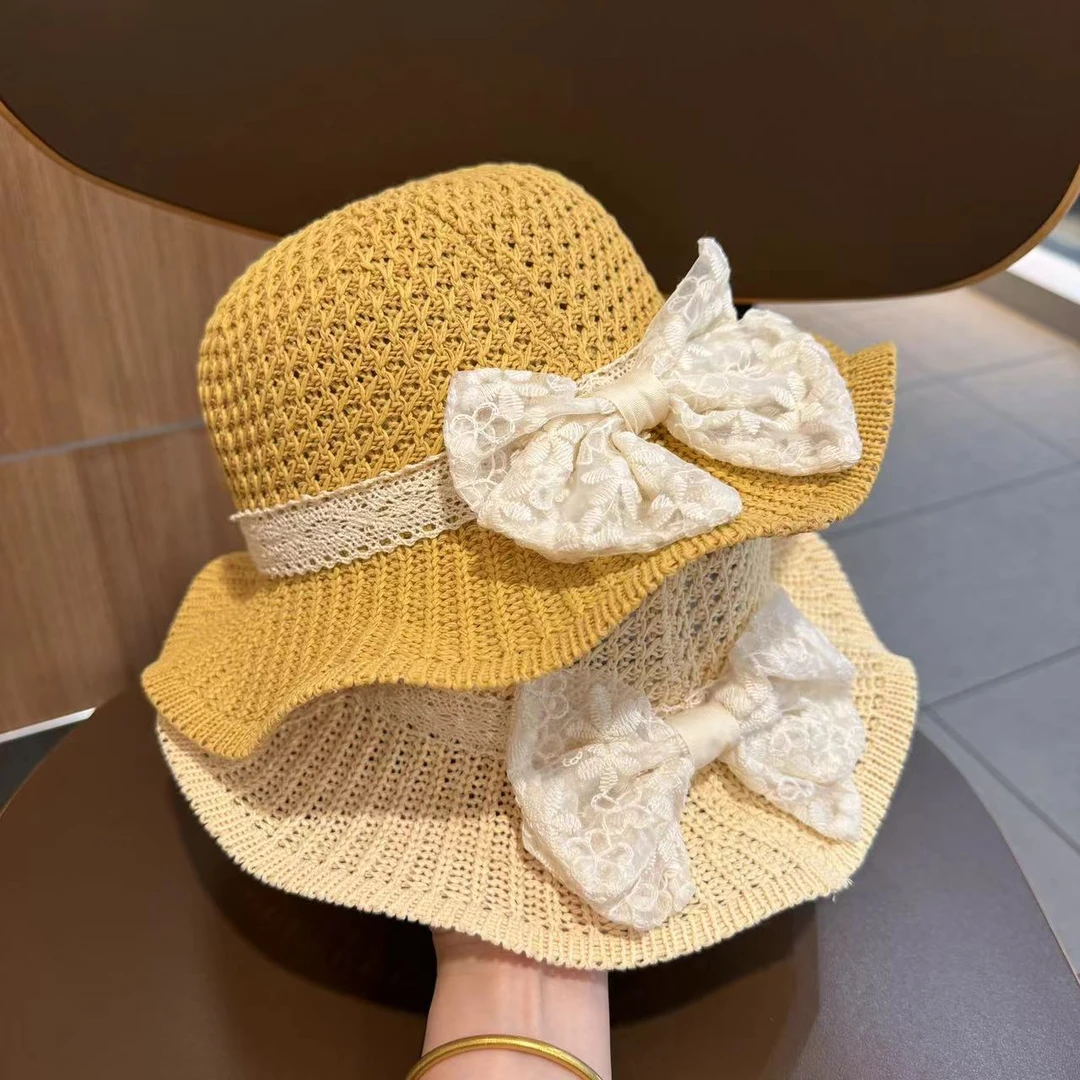 儿童帽子夏季薄款女童渔夫帽婴儿遮阳帽防晒草帽海边沙滩度假宝宝