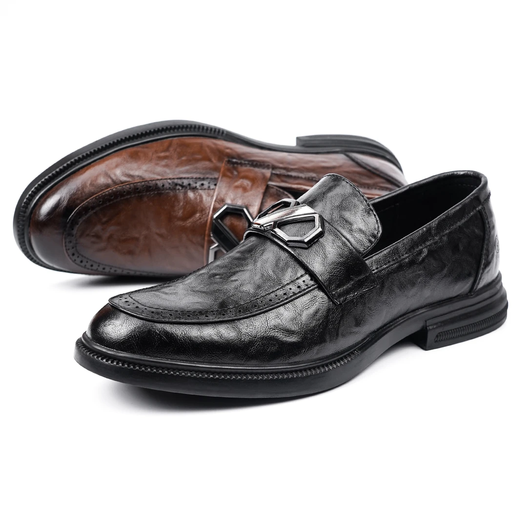 休闲男皮鞋男士舒适时尚百搭透气软底春季23115