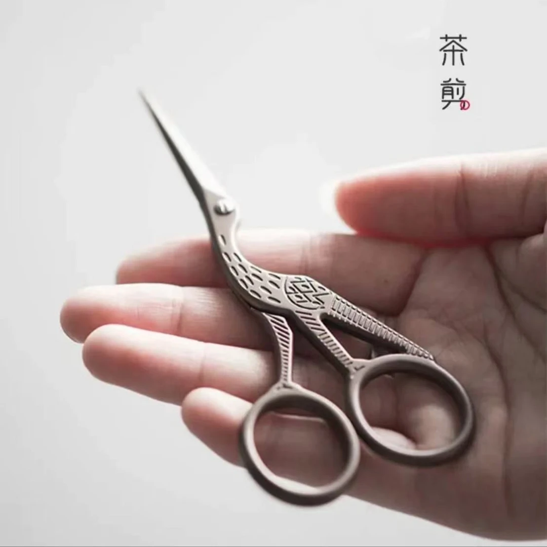 左桥-茶叶袋剪复古中式鹤形茶剪茶道小剪 G304