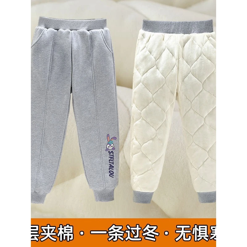 冬季上新儿童女宝宝韩系加绒花边外穿卫裤女童保暖一件过冬加厚