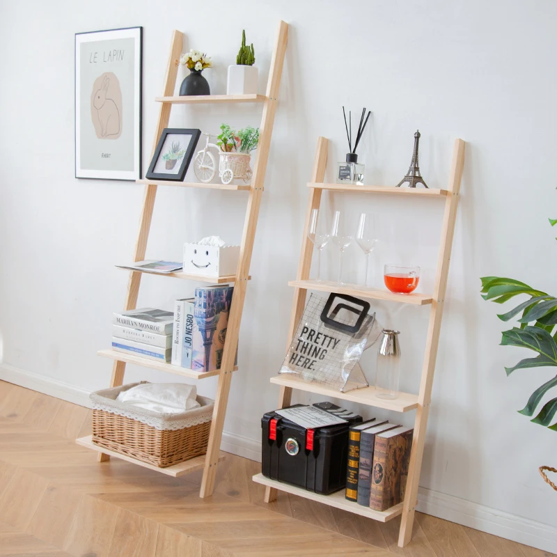 实木梯形置物架花架阳台客厅靠墙室内小型储物书架落地阶梯式花架
